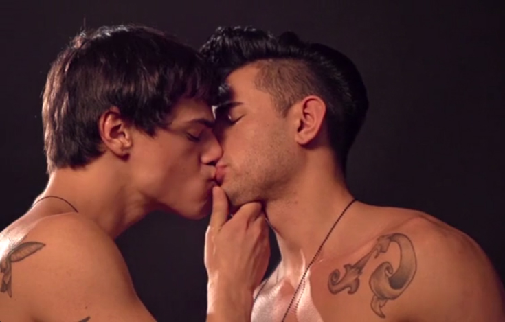 andrew christian male kissing video